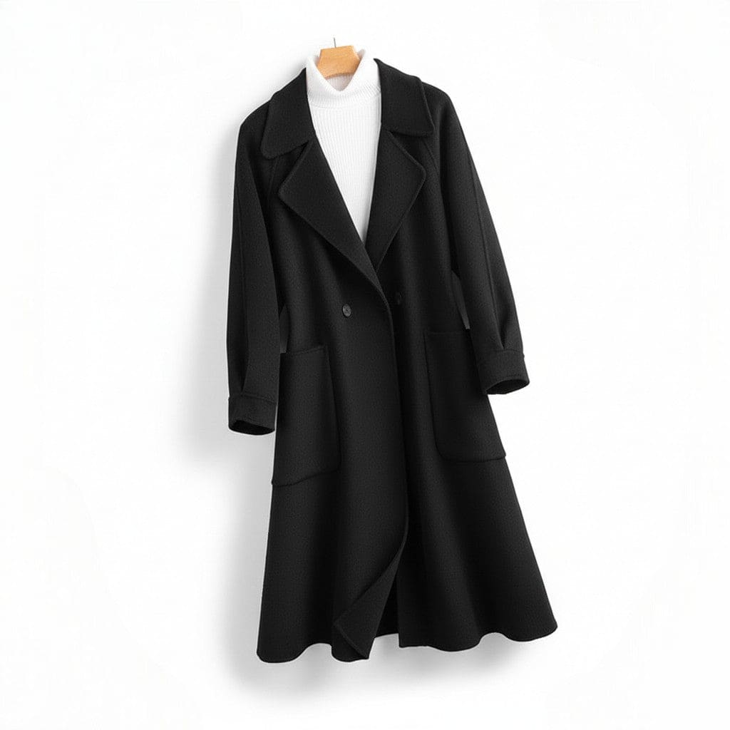 Erin | Double Breasted Long Coat With Relaxed Silhouette