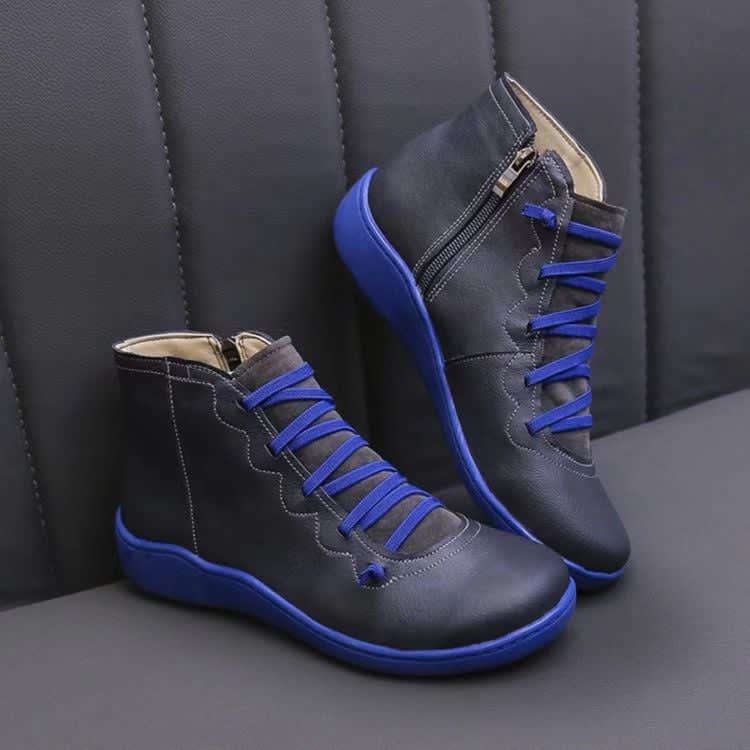 Isla | Arch Support Ankle Boots with Side Zip and Criss-Cross Lacing Detail