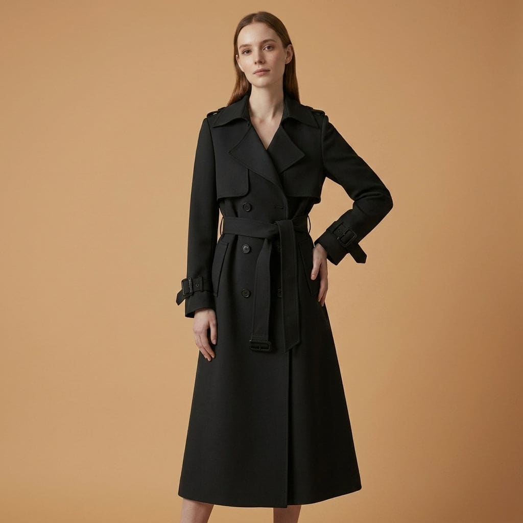 Freya | Belted Trench Coat with Classic Double-Breasted Closure