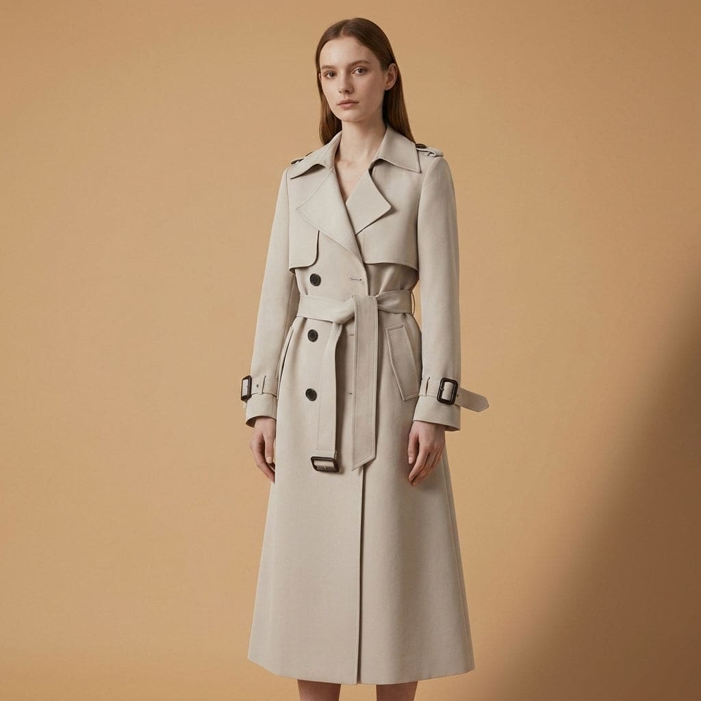 Freya | Belted Trench Coat with Classic Double-Breasted Closure