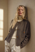 Sharon | jacket with round neck and button-front detailing
