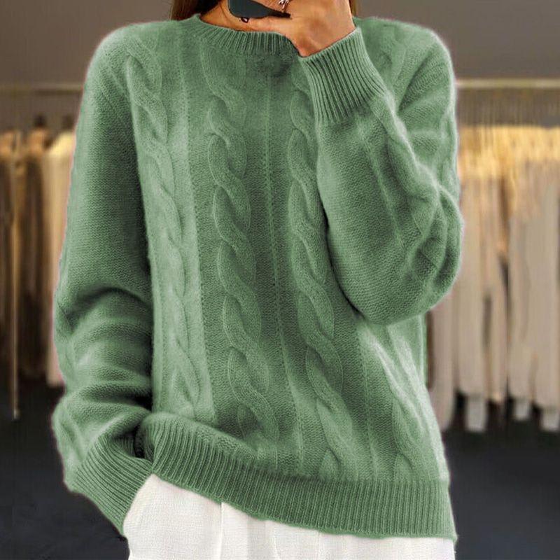Maureen | Cable Knit Jumper with Relaxed Fit and Ribbed Neckline