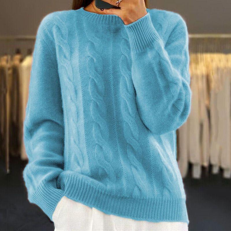 Maureen | Cable Knit Jumper with Relaxed Fit and Ribbed Neckline