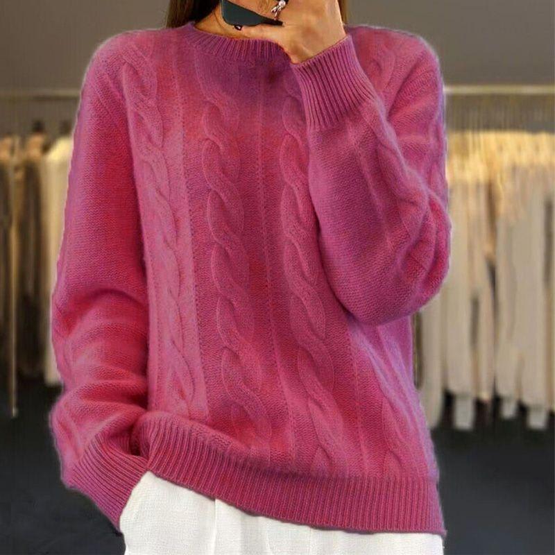 Maureen | Cable Knit Jumper with Relaxed Fit and Ribbed Neckline