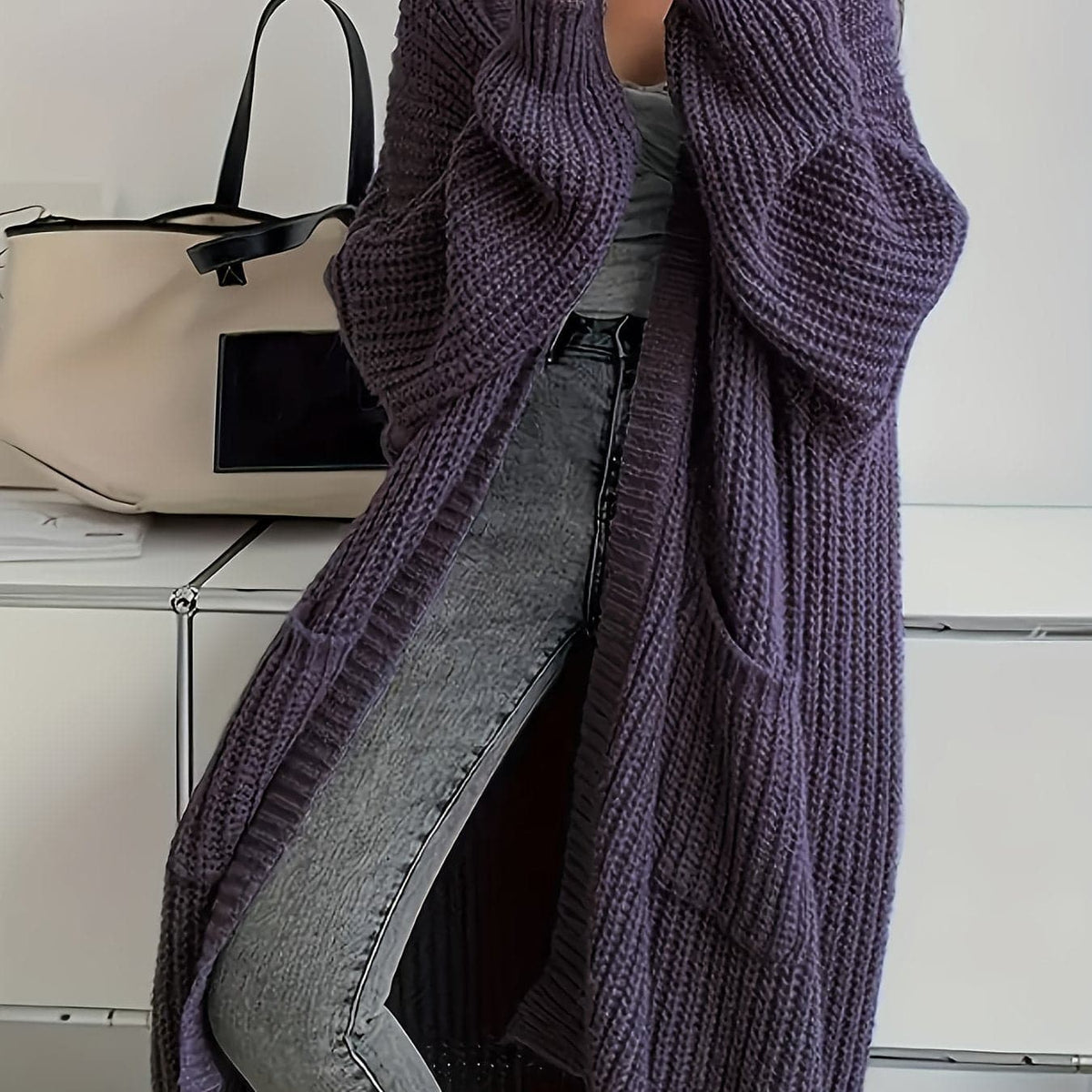 Marion | Chunky Knit Longline Cardigan with Button Front