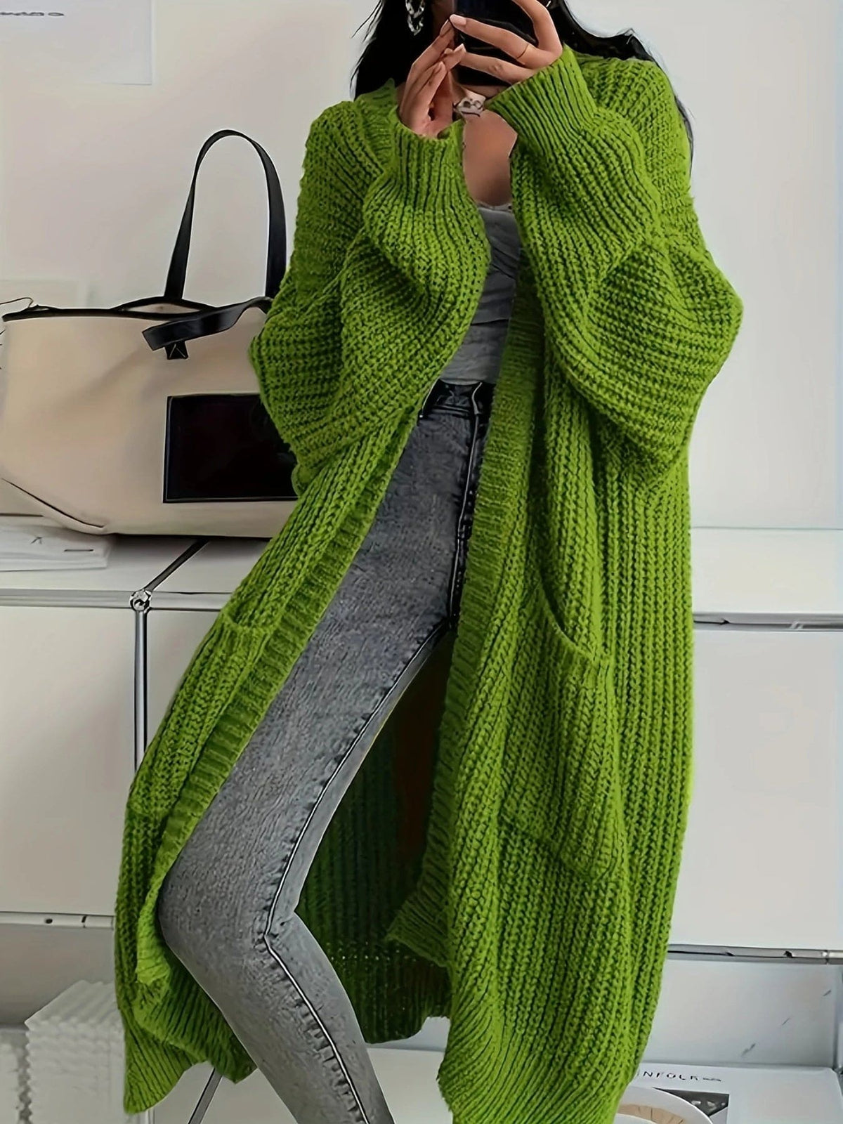 Marion | Chunky Knit Longline Cardigan with Button Front