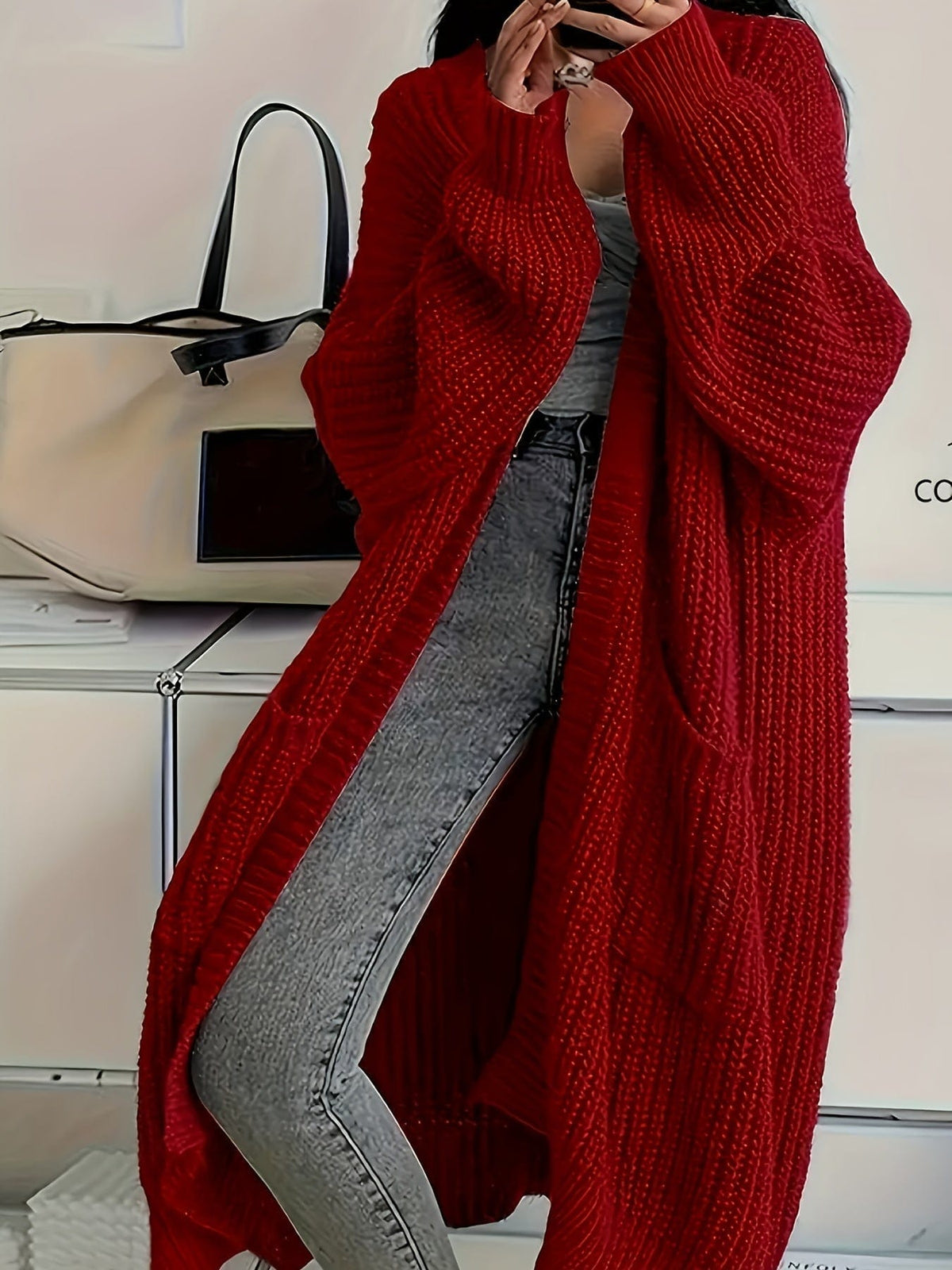 Marion | Chunky Knit Longline Cardigan with Button Front