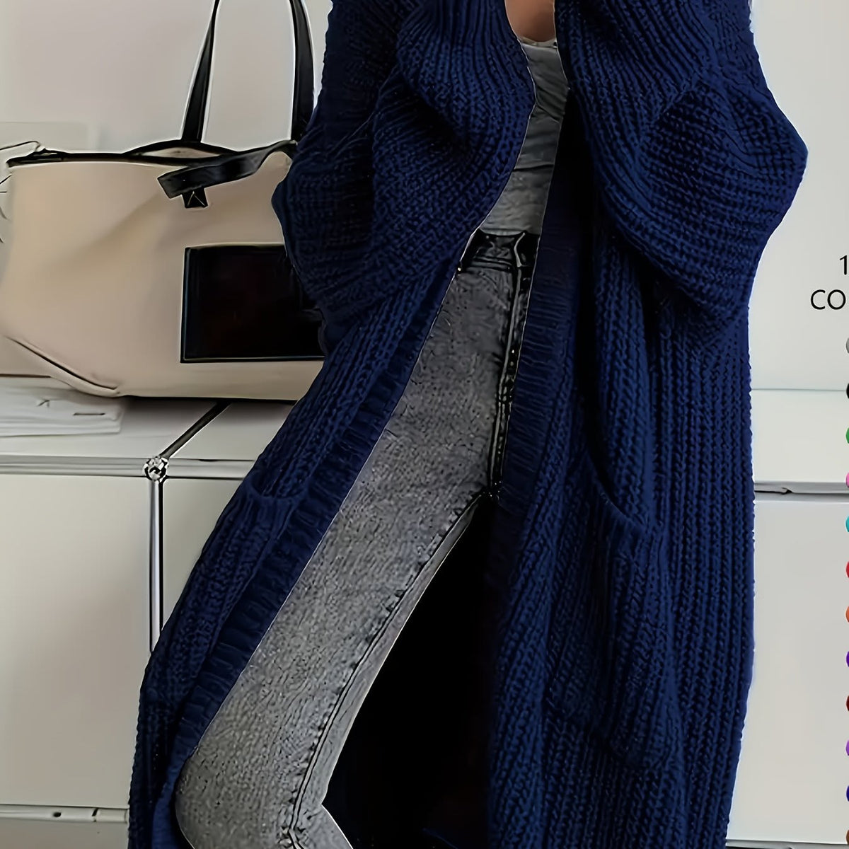 Marion | Chunky Knit Longline Cardigan with Button Front