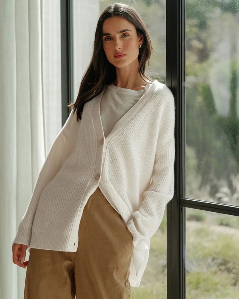 Donna | Cocoon Cardigan with Oversized Relaxed Fit and Button Front