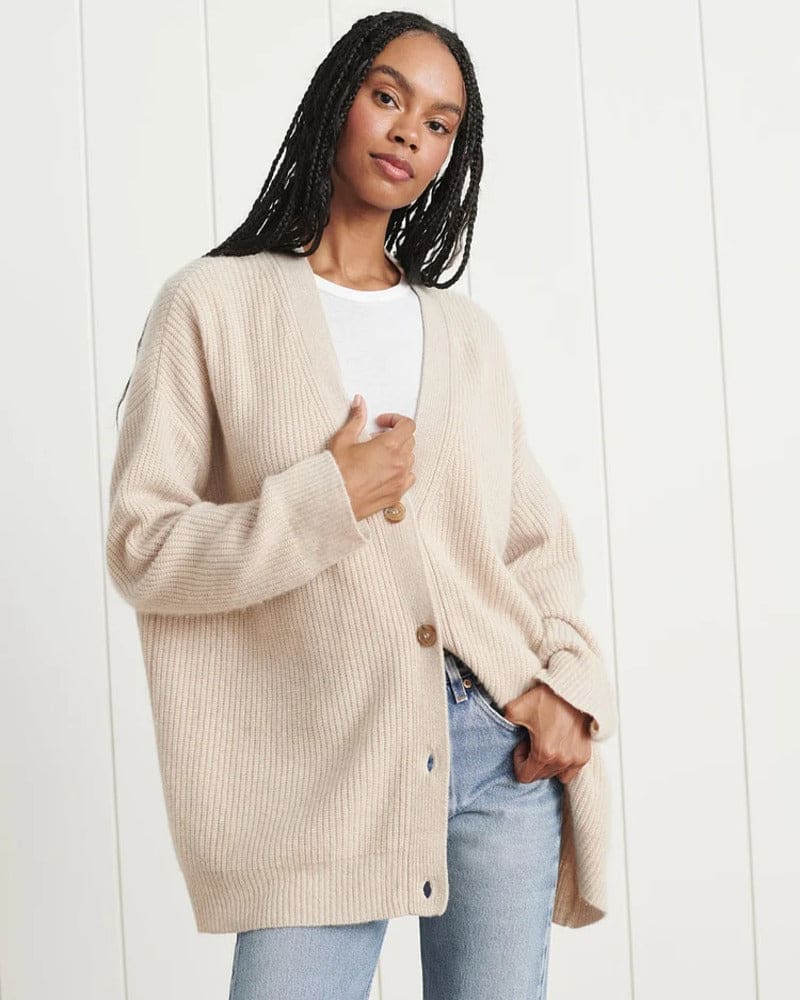 Donna | Cocoon Cardigan with Oversized Relaxed Fit and Button Front