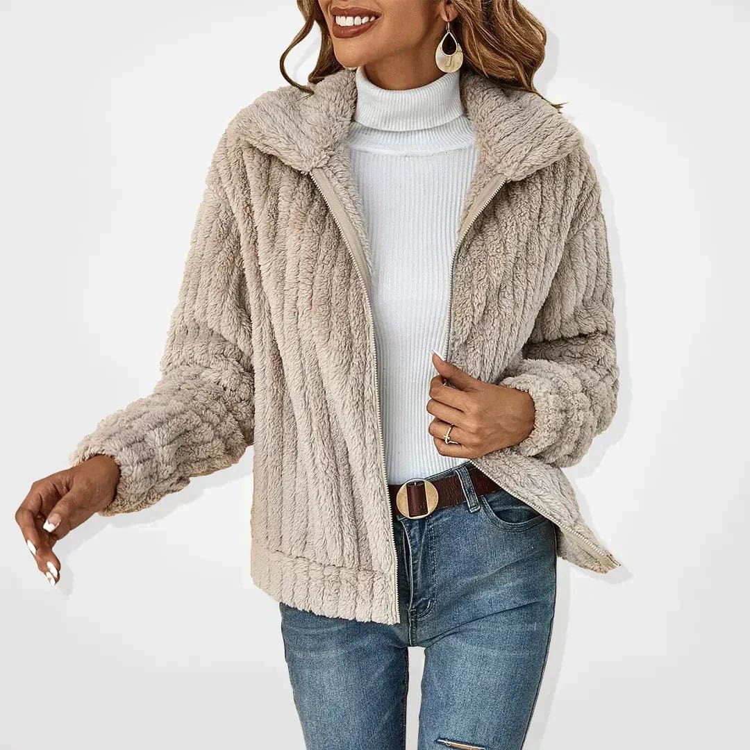 Karen | Cozy Fleece Zip Up Jacket with Collar