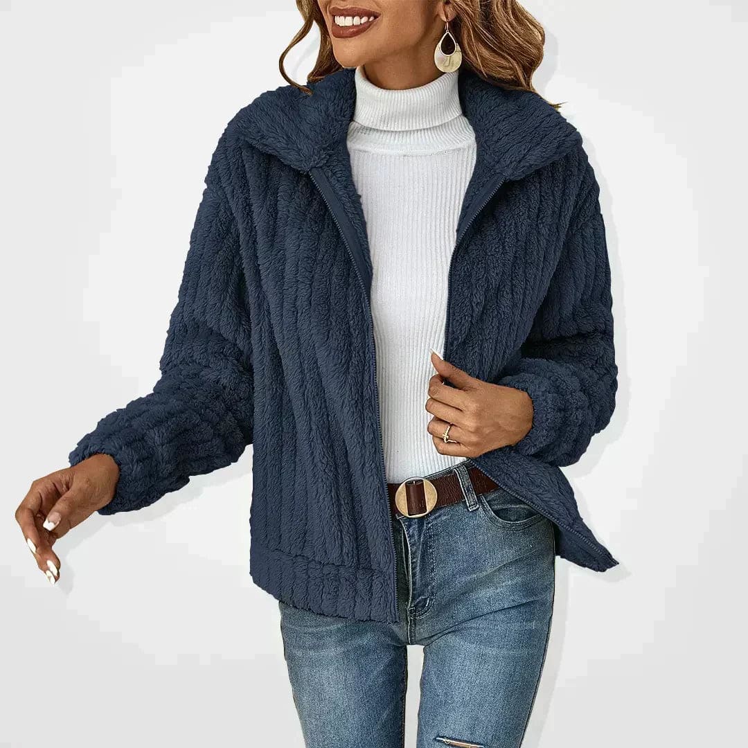 Karen | Cozy Fleece Zip Up Jacket with Collar