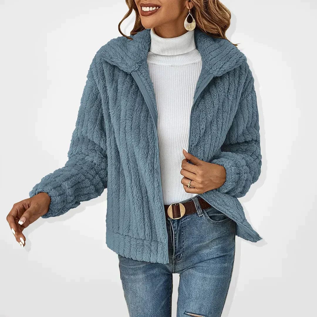 Karen | Cozy Fleece Zip Up Jacket with Collar