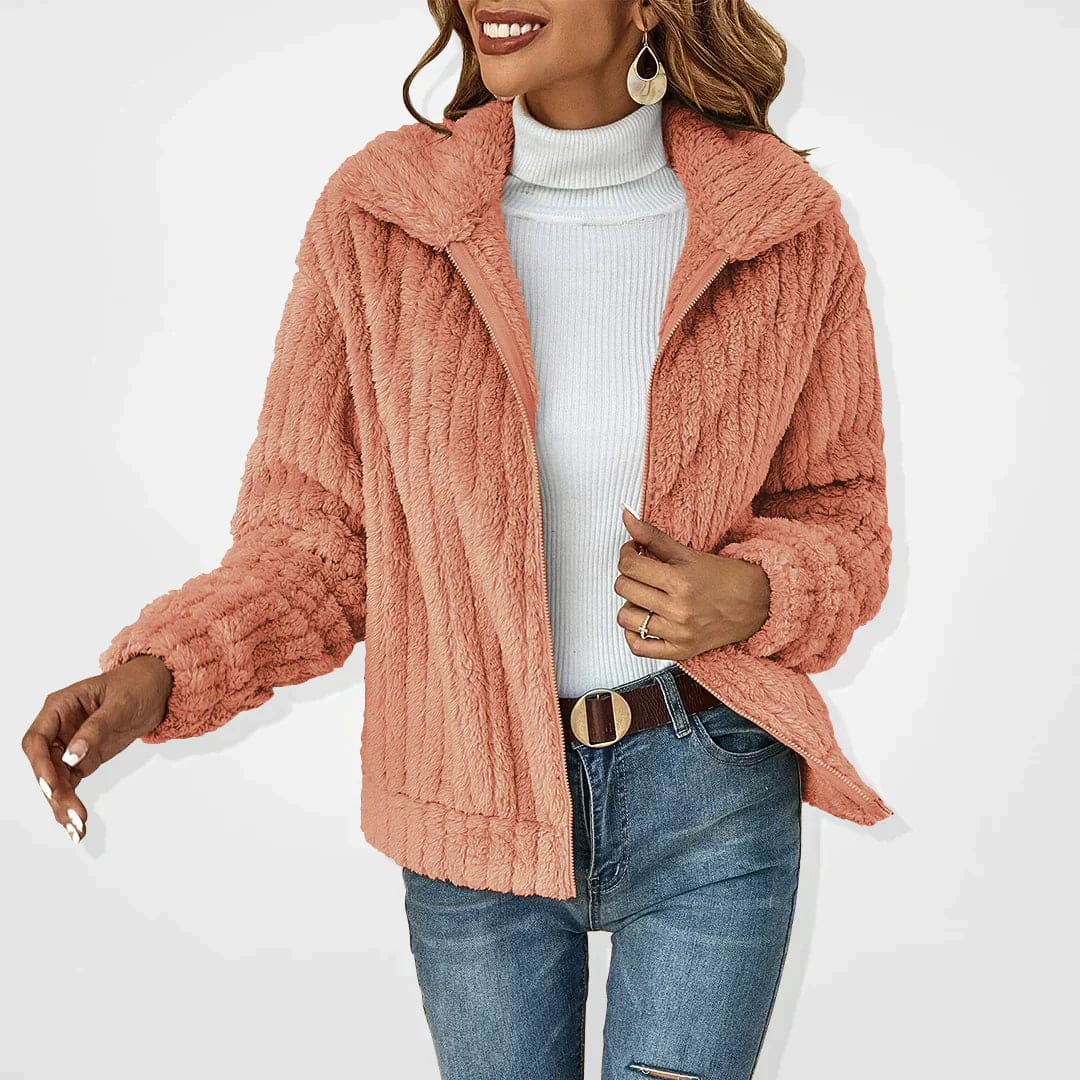 Karen | Cozy Fleece Zip Up Jacket with Collar