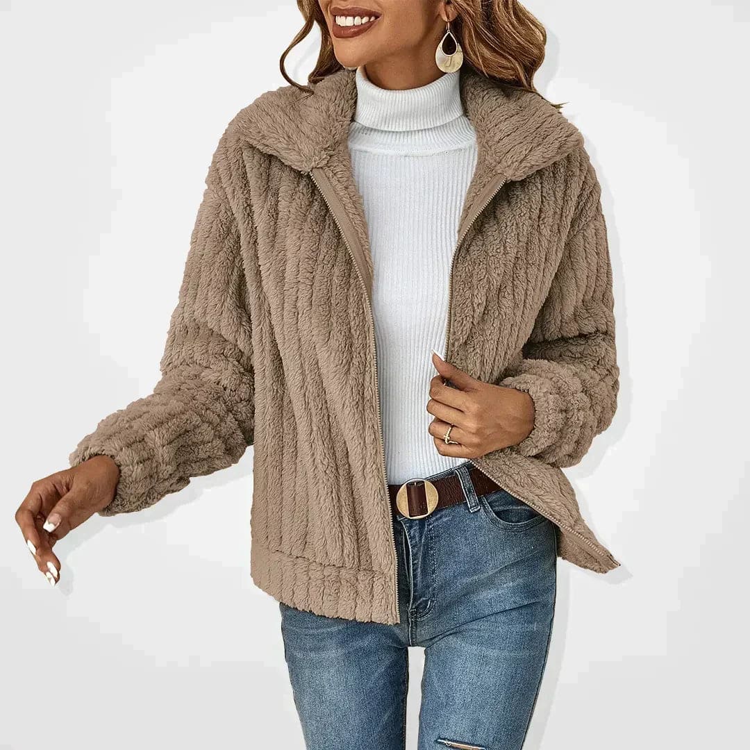 Karen | Cozy Fleece Zip Up Jacket with Collar