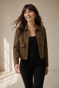 Charlie | cropped jacket with structured pockets and polished lapel collar