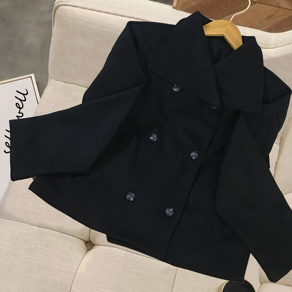 Isla | Double Breasted Cropped Blazer with Notch Lapel and Tailored Silhouette