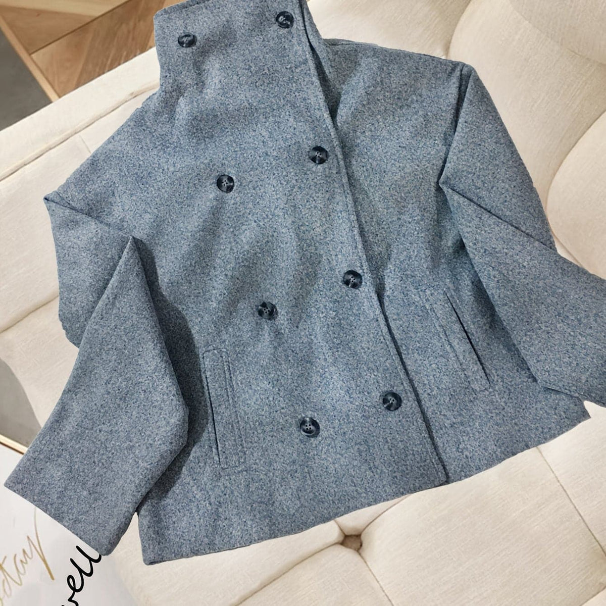 Isla | Double Breasted Cropped Blazer with Notch Lapel and Tailored Silhouette