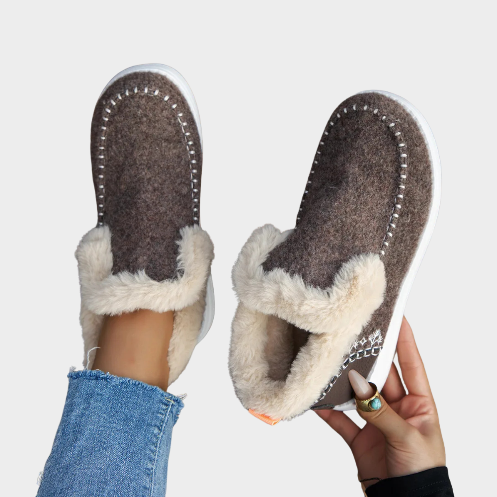 Amanda | Faux Fur Lined Ankle Boots with Slip Resistant Sole