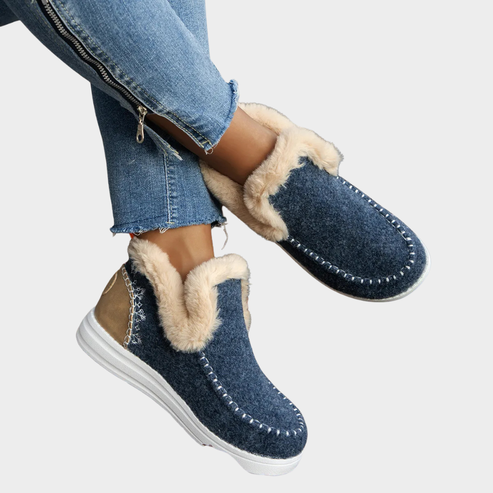 Amanda | Faux Fur Lined Ankle Boots with Slip Resistant Sole