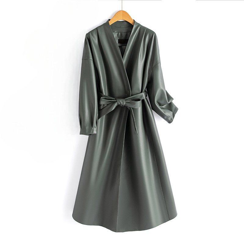 Freya | Wrap Coat With V Neckline And Self Tie Belt