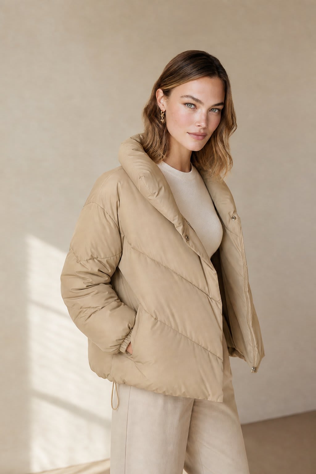 Valerie | hooded quilted puffer jacket with cropped relaxed fit