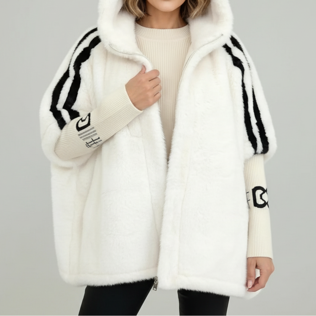 Hayley | Hooded Zip-Up Jacket with Oversized Silhouette and Sporty Sleeve Stripes