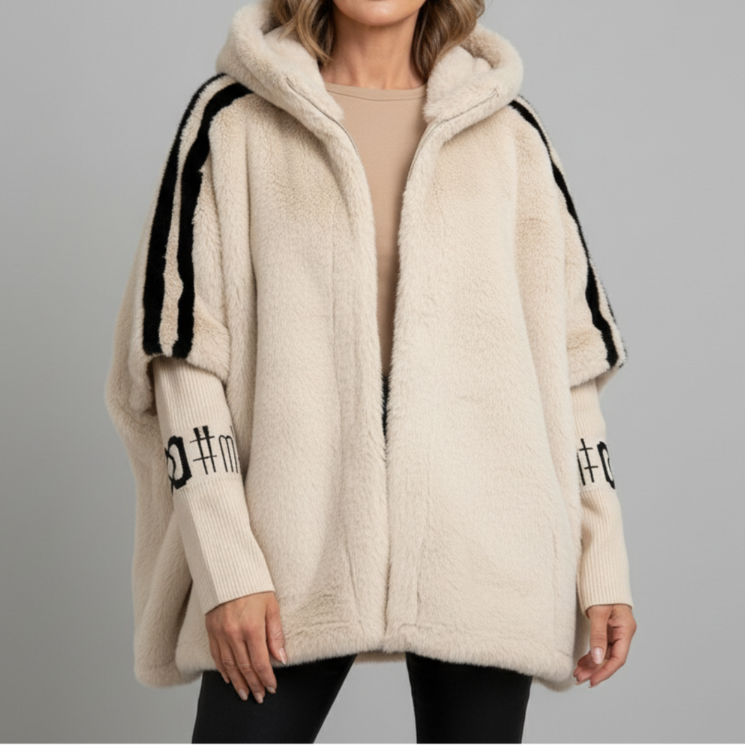 Hayley | Hooded Zip-Up Jacket with Oversized Silhouette and Sporty Sleeve Stripes
