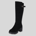 Rebecca | Knee High Boots with Block Heel and Side Zipper