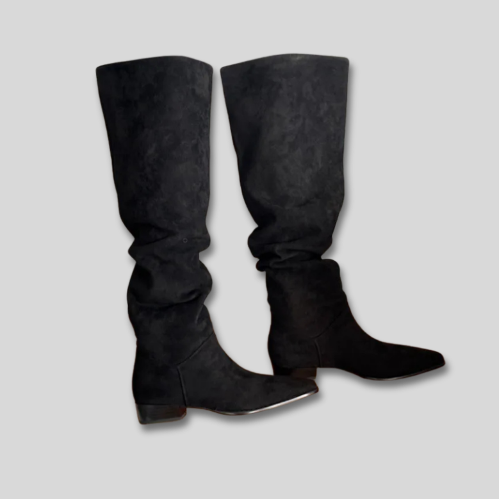 Florence | Knee High Boots with Soft Slouch Design and Low Heel