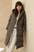 Helen | long puffer parka with oversized silhouette and structured hood