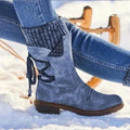 Abigail | Mid-Calf Boots With Lace-Up Detail And Studded Accents