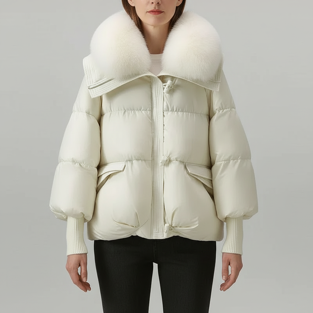 Jessica | Oversized Puffer Jacket with Statement Collar and Relaxed Silhouette