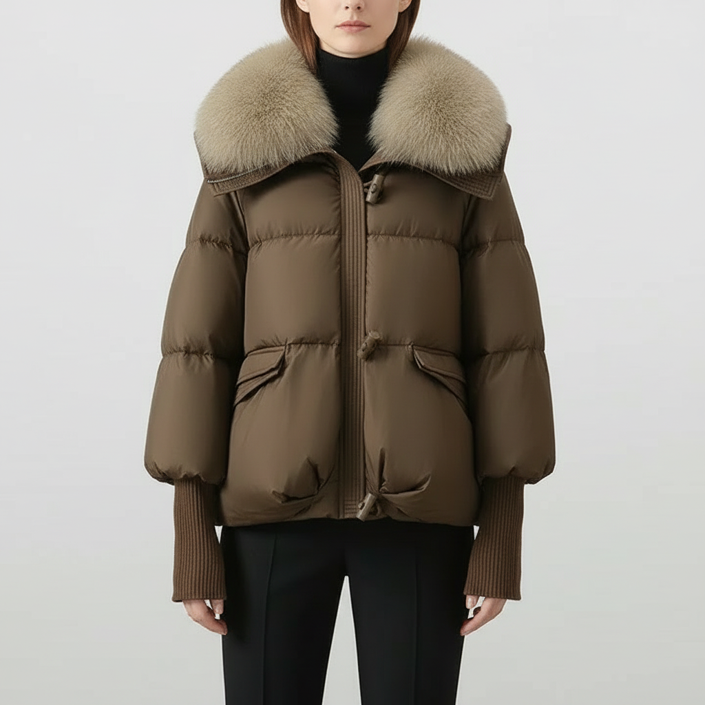 Jessica | Oversized Puffer Jacket with Statement Collar and Relaxed Silhouette