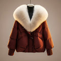 Tracy | Puffer Jacket with Oversized Faux Fur Collar and Belted Waist