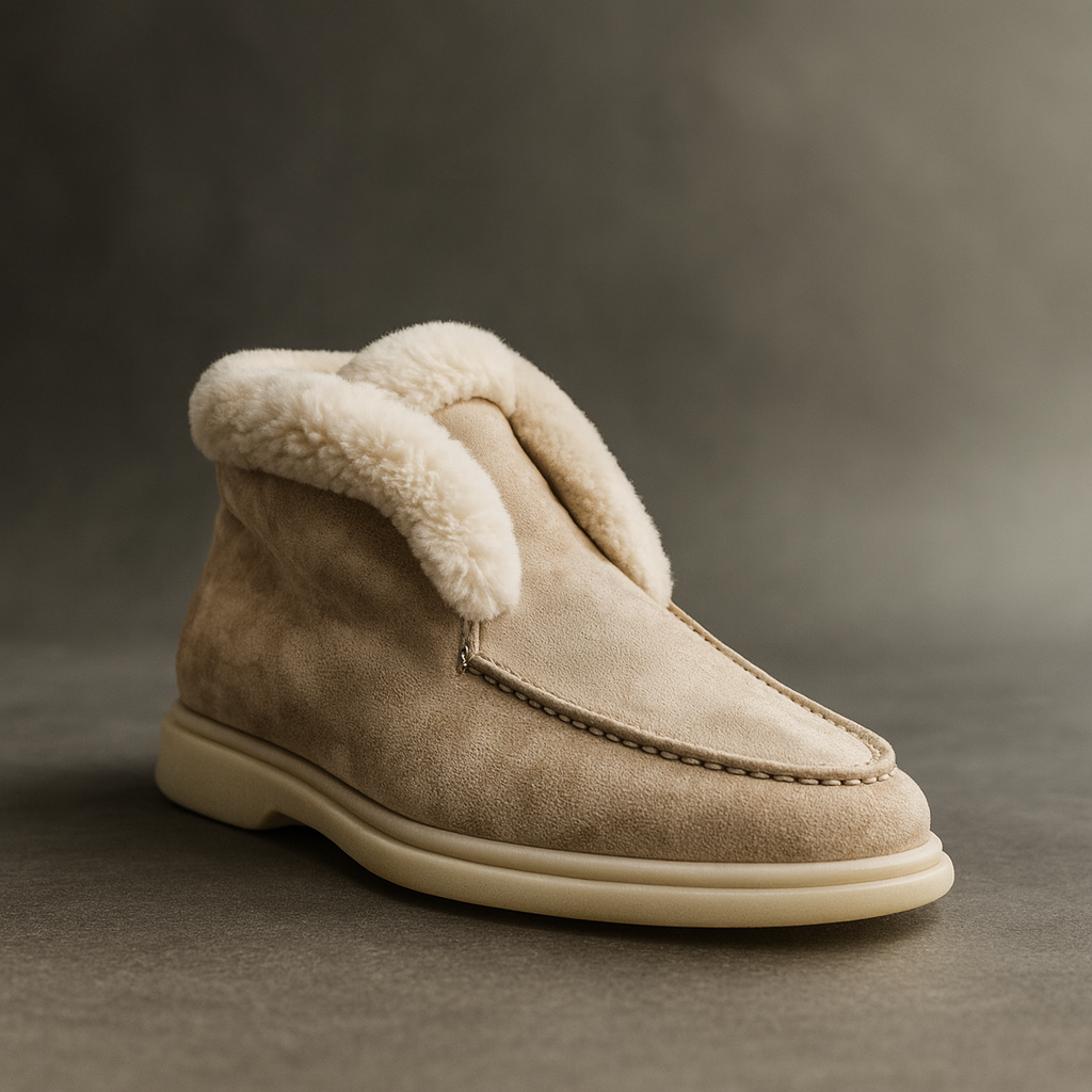 Sophia | Shearling Lined Loafer Boots with Slip On Design