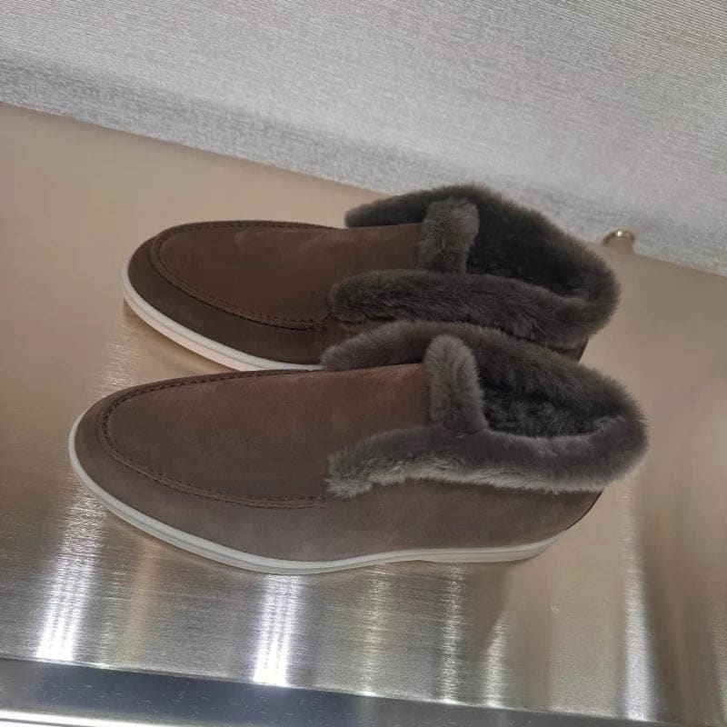 Sophia | Shearling Lined Loafer Boots with Slip On Design