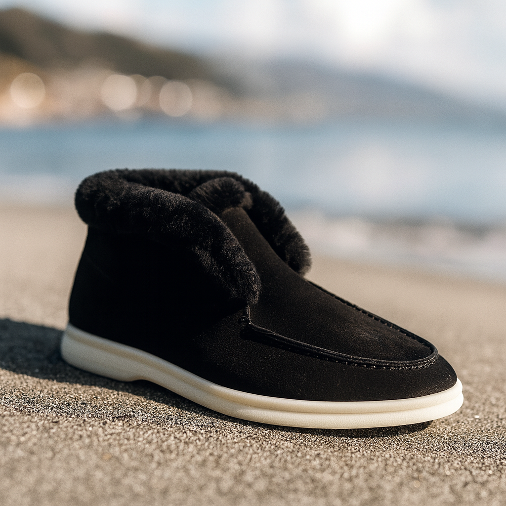 Sophia | Shearling Lined Loafer Boots with Slip On Design