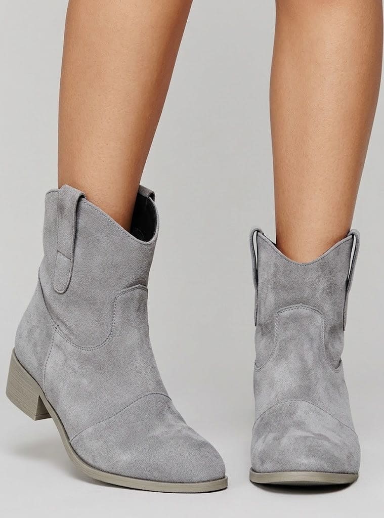 Caroline | Slouch Ankle Boots with Pull Tabs and Low Block Heel