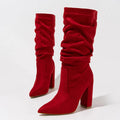 Jean | Slouchy Knee-High Boots with Block Heel and Pointed Toe