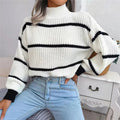 Rachel | Striped Turtleneck Sweater with Ribbed Knit and Relaxed Fit