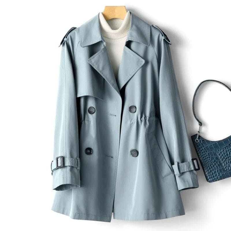 Deborah | Trench Coat With Double Breasted Front And Adjustable Belted Cuffs