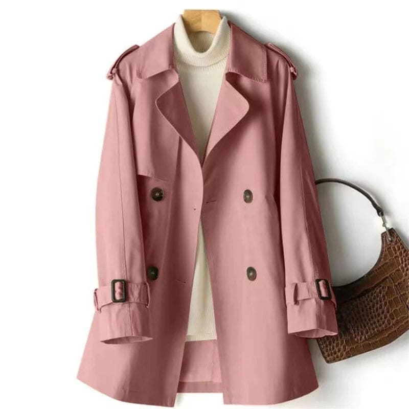Deborah | Trench Coat With Double Breasted Front And Adjustable Belted Cuffs