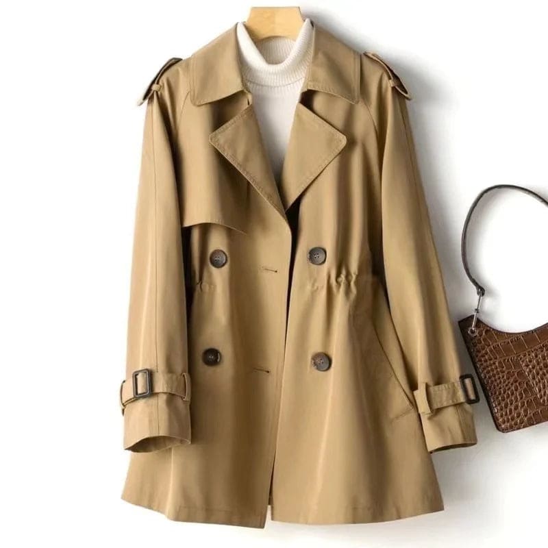 Deborah | Trench Coat With Double Breasted Front And Adjustable Belted Cuffs