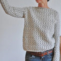 Janet | Textured Crew Neck Sweater with Relaxed Fit and Ribbed Detailing