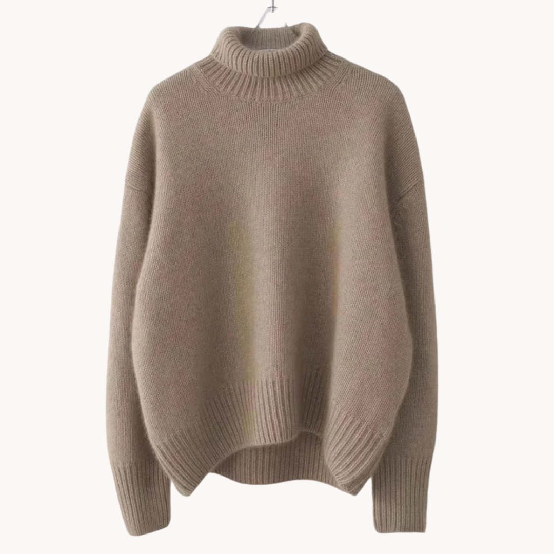 Lucy | Turtleneck Sweater with Relaxed Fit and Ribbed Detailing