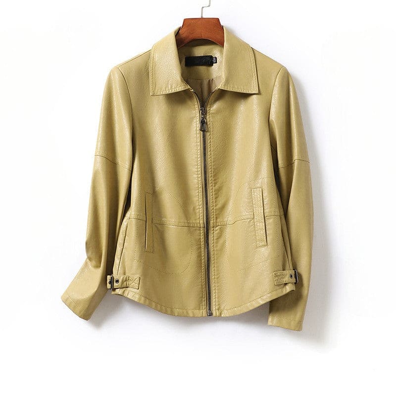 Jean | Zip Front Jacket With Point Collar And Adjustable Side Tabs