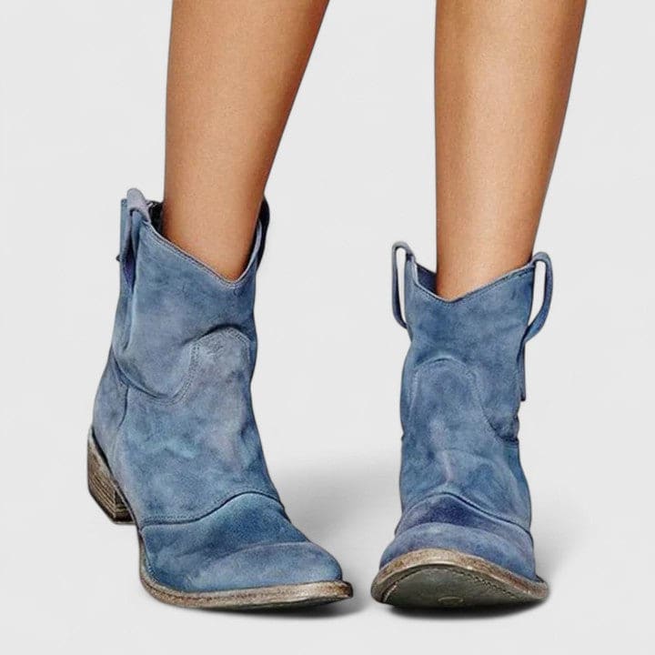 Diane | Western Ankle Boots with Slouchy Silhouette and Low Stacked Heel