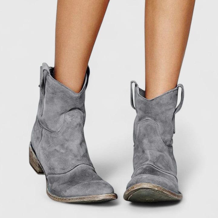 Diane | Western Ankle Boots with Slouchy Silhouette and Low Stacked Heel