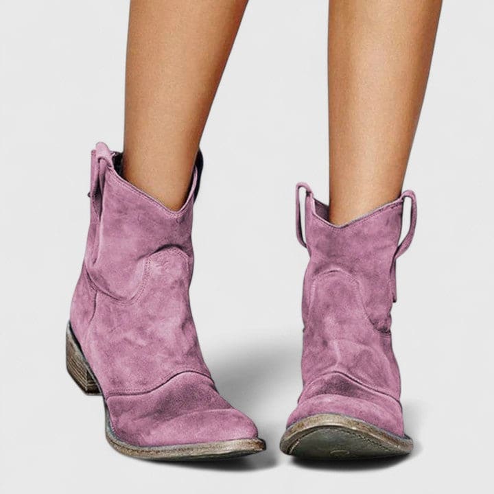 Diane | Western Ankle Boots with Slouchy Silhouette and Low Stacked Heel